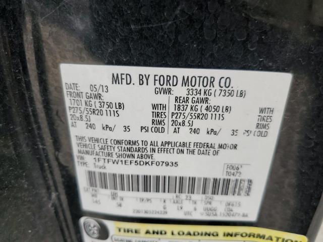Photo 10 from auction – 2013 FORD F150 SUPER with VIN 1FTFW1EF5DKF07935