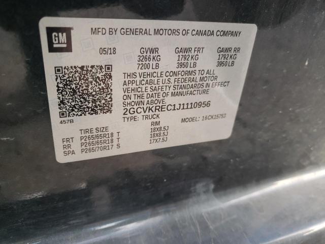 Photo 10 from auction – 2018 CHEVROLET SILVERADO with VIN 2GCVKREC1J1110956