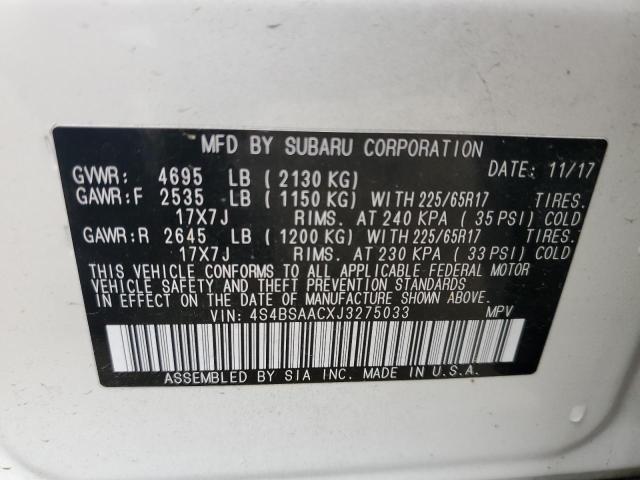 Photo 10 from auction – 2018 SUBARU OUTBACK 2. with VIN 4S4BSAACXJ3275033