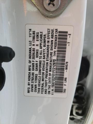 Photo 10 from auction – 2015 HONDA CIVIC EX with VIN 19XFB2F81FE212970