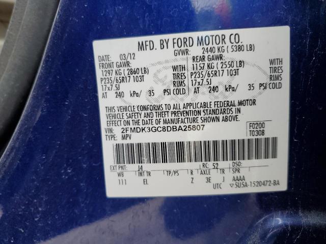 Photo 10 from auction – 2013 FORD EDGE SE with VIN 2FMDK3GC8DBA25807