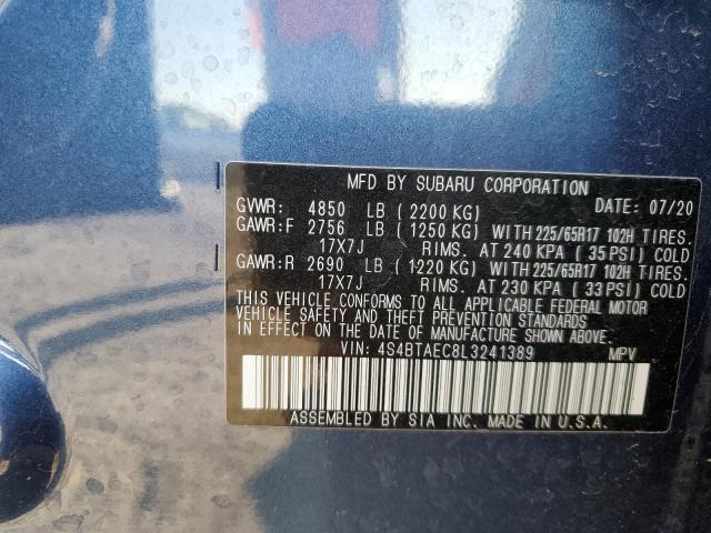 Photo 10 from auction – 2020 SUBARU OUTBACK PR with VIN 4S4BTAEC8L3241389
