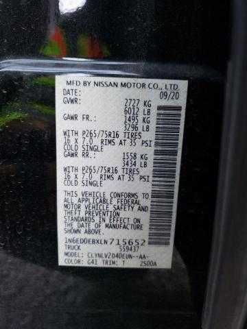 Photo 10 from auction – 2020 NISSAN FRONTIER S with VIN 1N6ED0EBXLN715652