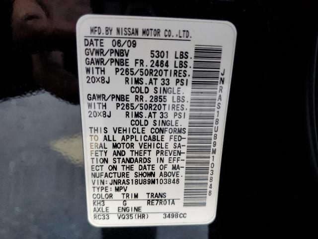 Photo 10 from auction – 2009 INFINITI FX35 with VIN JNRAS18U89M103846