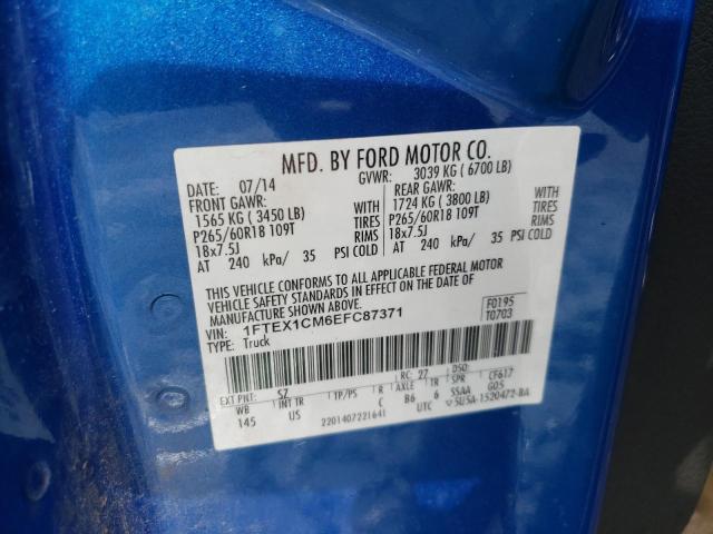 Photo 10 from auction – 2014 FORD F150 SUPER with VIN 1FTEX1CM6EFC87371