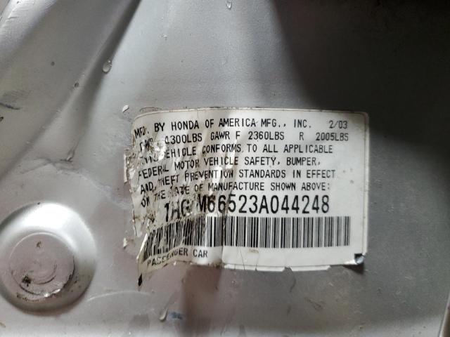 Photo 10 from auction – 2003 HONDA ACCORD EX with VIN 1HGCM66523A044248