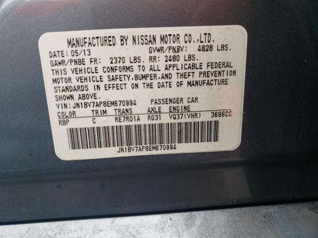 Photo 10 from auction – 2014 INFINITI Q50 BASE with VIN JN1BV7AP8EM670994