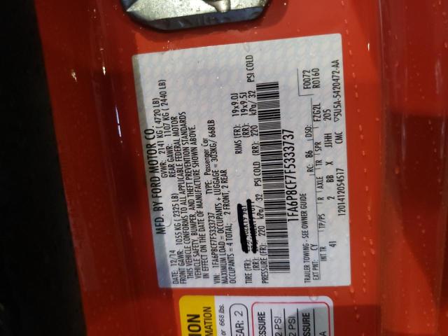 Photo 10 from auction – 2015 FORD MUSTANG GT with VIN 1FA6P8CF7F5333737