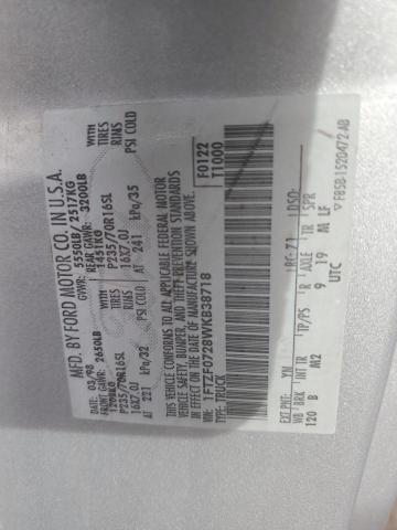 Photo 10 from auction – 1998 FORD F150 with VIN 1FTZF0728WKB38718