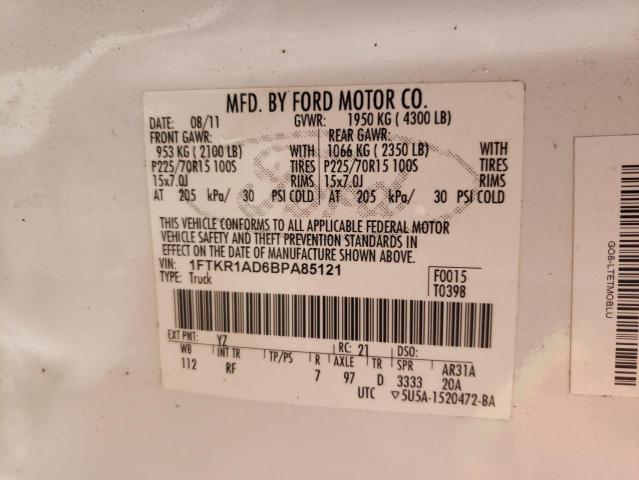 Photo 10 from auction – 2011 FORD RANGER with VIN 1FTKR1AD6BPA85121