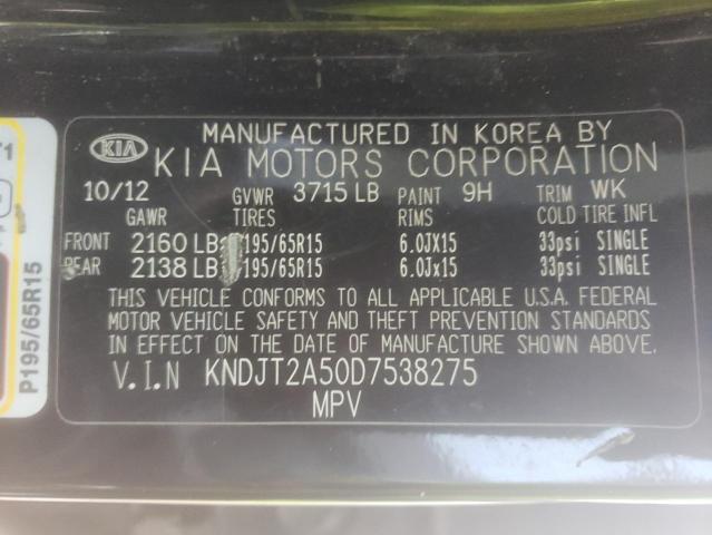 Photo 10 from auction – 2013 KIA SOUL with VIN KNDJT2A50D7538275