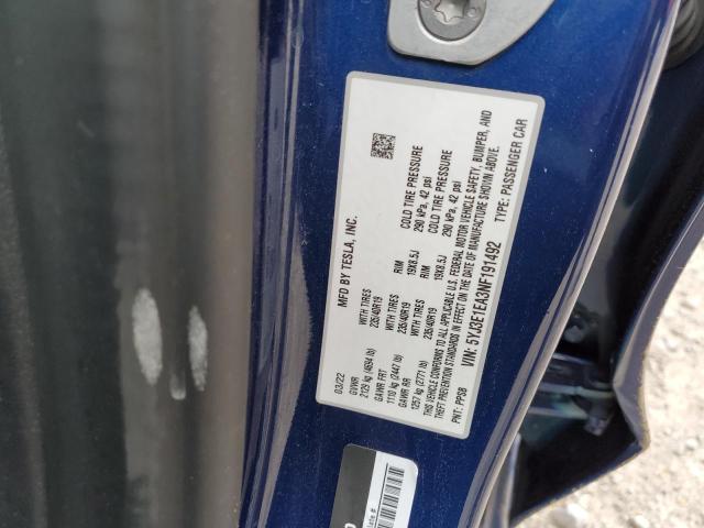 Photo 10 from auction – 2022 TESLA MODEL 3 with VIN 5YJ3E1EA3NF191492