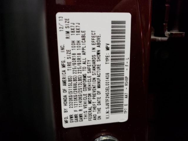Photo 10 from auction – 2014 HONDA CROSSTOUR with VIN 5J6TF2H53EL001408