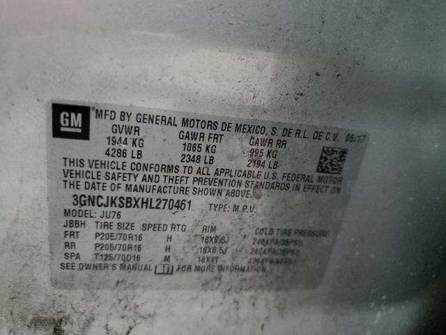Photo 10 from auction – 2017 CHEVROLET TRAX LS with VIN 3GNCJKSBXHL270461