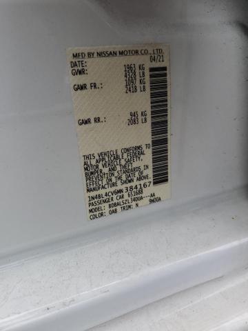 Photo 10 from auction – 2021 NISSAN ALTIMA SR with VIN 1N4BL4CV6MN384167