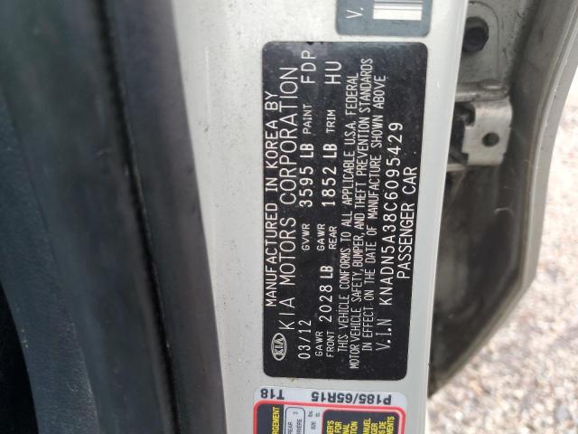 Photo 10 from auction – 2012 KIA RIO EX with VIN KNADN5A38C6095429