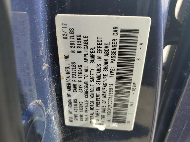 Photo 10 from auction – 2012 HONDA ACCORD LX with VIN 1HGCP2F33CA099919