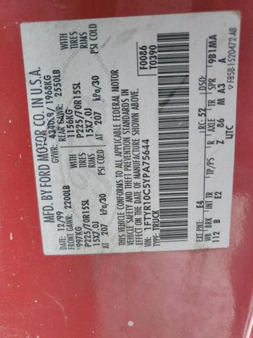 Photo 10 from auction – 2000 FORD RANGER with VIN 1FTYR10C5YPA75644