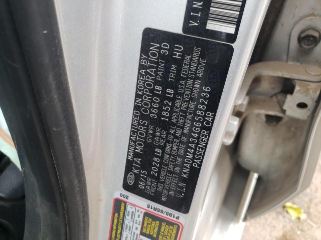 Photo 10 from auction – 2016 KIA RIO LX with VIN KNADM4A34G6588236