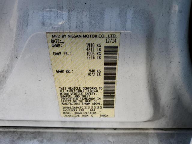 Photo 10 from auction – 2015 NISSAN ALTIMA 2.5 with VIN 1N4AL3APXFC233535