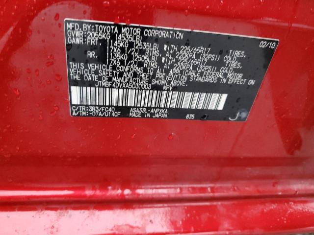 Photo 10 from auction – 2010 TOYOTA RAV4 with VIN JTMBF4DVXA5030003