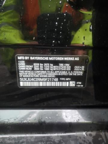 Photo 10 from auction – 2021 BMW X5 M50I with VIN 5UXJU4C09M9F21748