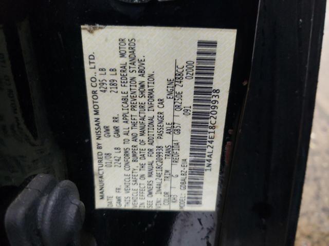 Photo 10 from auction – 2008 NISSAN ALTIMA 2.5 with VIN 1N4AL24E18C209938