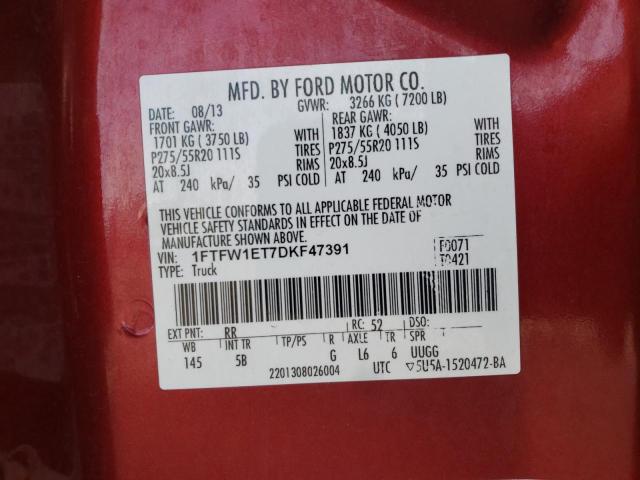 Photo 10 from auction – 2013 FORD F150 SUPER with VIN 1FTFW1ET7DKF47391