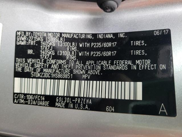 Photo 10 from auction – 2017 TOYOTA SIENNA LE with VIN 5TDKZ3DC1HS869851