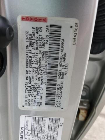 Photo 10 from auction – 2003 TOYOTA CAMRY LE with VIN JTDBE32K030168865