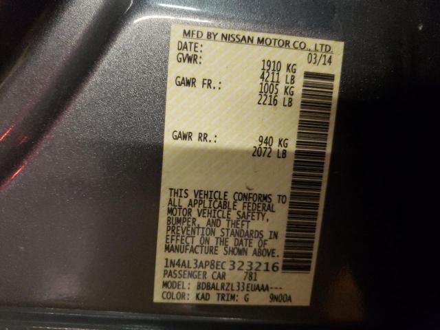 Photo 10 from auction – 2014 NISSAN ALTIMA 2.5 with VIN 1N4AL3AP8EC323216