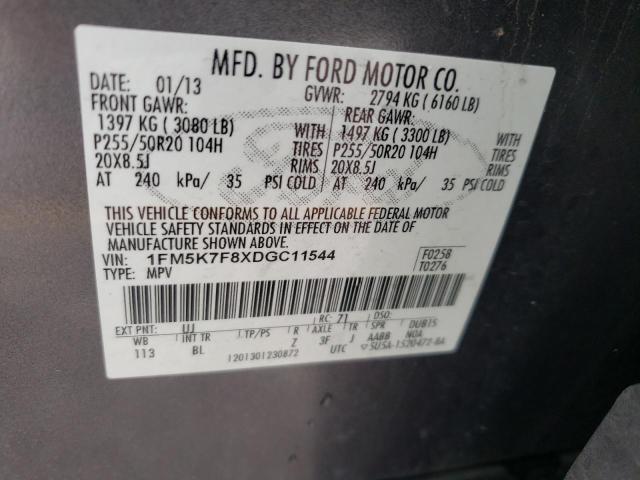 Photo 10 from auction – 2013 FORD EXPLORER L with VIN 1FM5K7F8XDGC11544