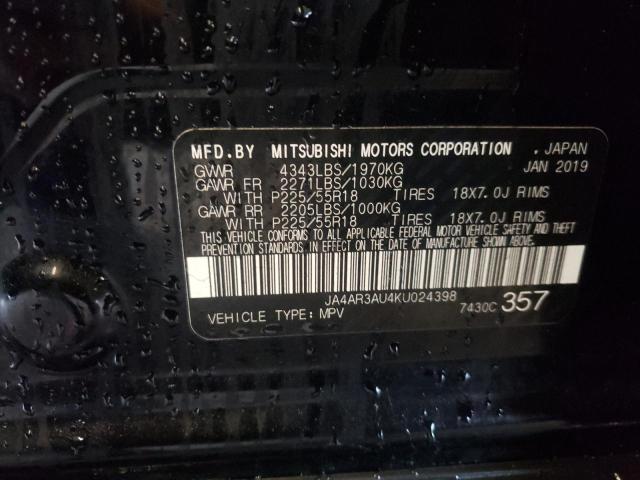 Photo 10 from auction – 2019 MITSUBISHI OUTLANDER with VIN JA4AR3AU4KU024398