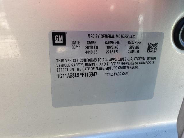 Photo 10 from auction – 2015 CHEVROLET MALIBU with VIN 1G11A5SL5FF116847
