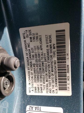 Photo 10 from auction – 2014 HONDA CR-V EXL with VIN 2HKRM3H70EH541963