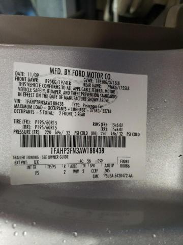 Photo 10 from auction – 2010 FORD FOCUS SE with VIN 1FAHP3FN3AW188438