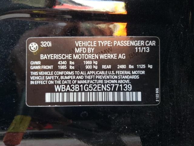 Photo 10 from auction – 2014 BMW 320 I with VIN WBA3B1G52ENS77139