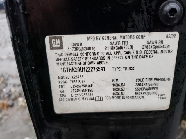 Photo 10 from auction – 2002 GMC SIERRA K25 with VIN 1GTHK29U12Z276541