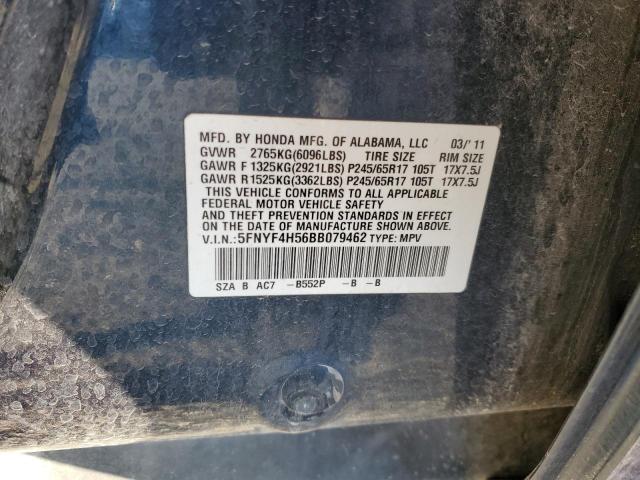 Photo 10 from auction – 2011 HONDA PILOT EXL with VIN 5FNYF4H56BB079462