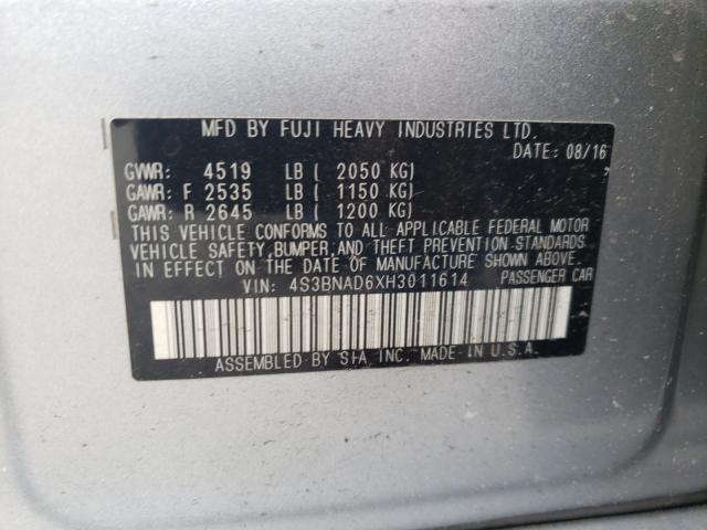 Photo 10 from auction – 2017 SUBARU LEGACY 2.5 with VIN 4S3BNAD6XH3011614