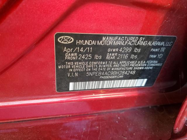 Photo 10 from auction – 2011 HYUNDAI SONATA GLS with VIN 5NPEB4AC9BH284248