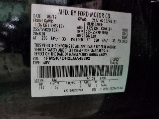 Photo 10 from auction – 2020 FORD EXPLORER X with VIN 1FMSK7DH2LGA48392