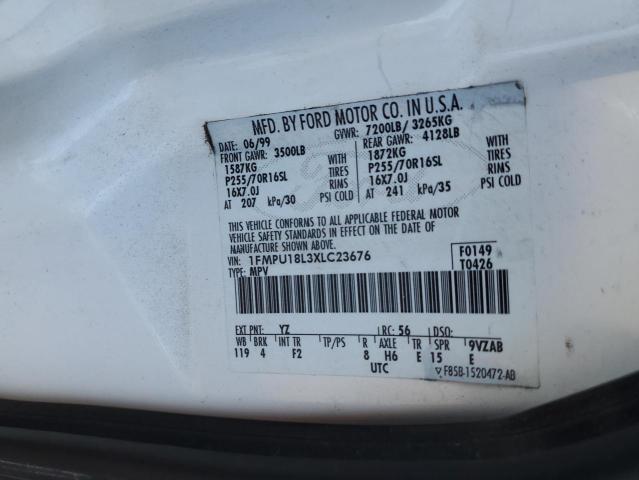 Photo 10 from auction – 1999 FORD EXPEDITION with VIN 1FMPU18L3XLC23676