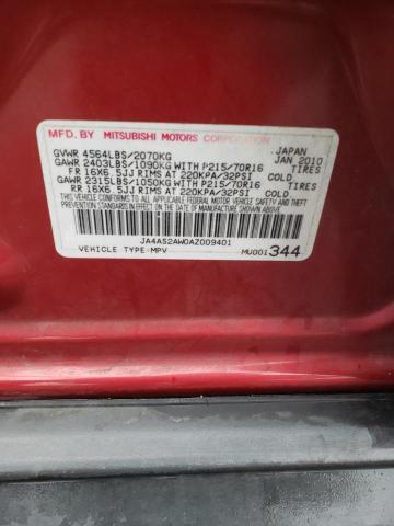 Photo 10 from auction – 2010 MITSUBISHI OUTLANDER with VIN JA4AS2AW0AZ009401