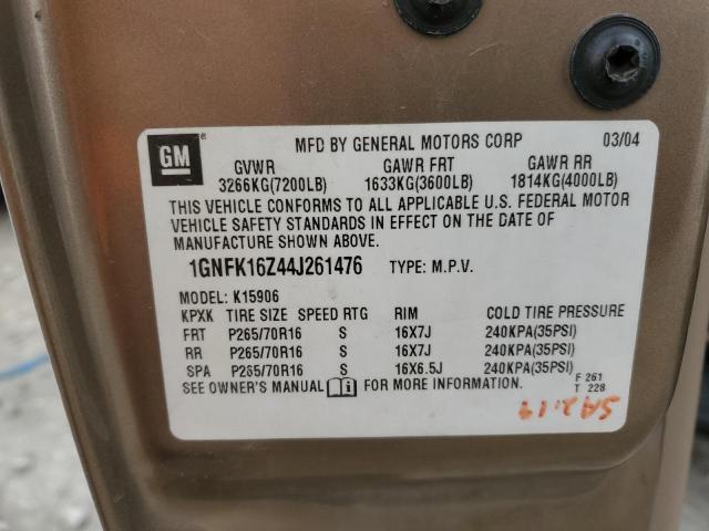 Photo 10 from auction – 2004 CHEVROLET SUBURBAN K with VIN 1GNFK16Z44J261476
