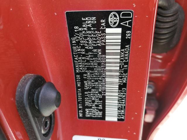 Photo 10 from auction – 2019 TOYOTA COROLLA L with VIN 2T1BURHEXKC217808