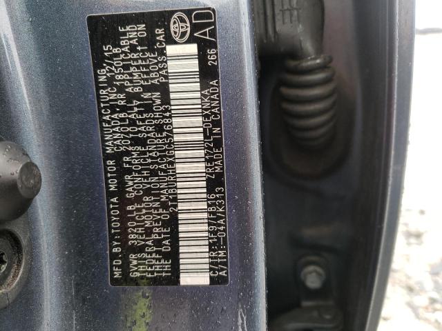 Photo 10 from auction – 2016 TOYOTA COROLLA L with VIN 2T1BURHEXGC576843
