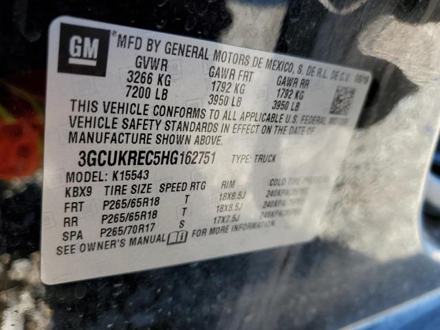Photo 10 from auction – 2017 CHEVROLET SILVERADO with VIN 3GCUKREC5HG162751