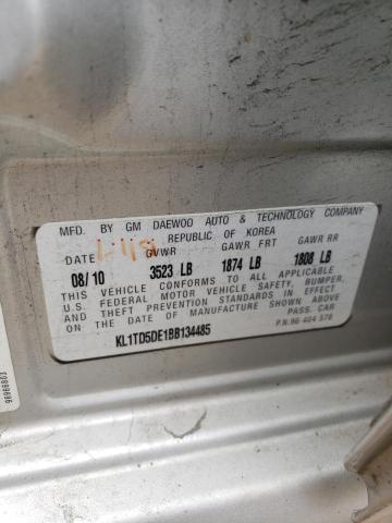 Photo 10 from auction – 2011 CHEVROLET AVEO LS with VIN KL1TD5DE1BB134485