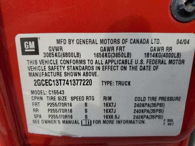 Photo 10 from auction – 2004 CHEVROLET SILVERADO with VIN 2GCEC13T741377220
